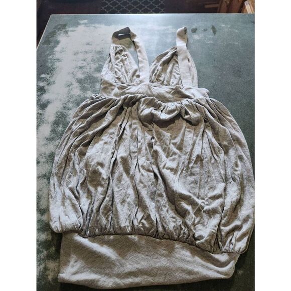 Black Halo grey v neck bubble bottm mini dress sz Small - Picture 4 of 4